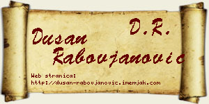 Dušan Rabovjanović vizit kartica